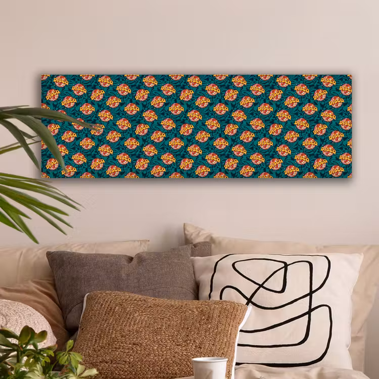 Groen - Disco - Patroon canvas 2cm klein 828 -sfeer1