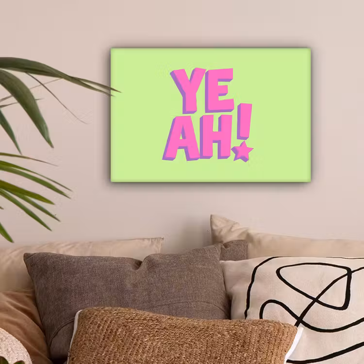 Groen - Neon - Quote canvas 2cm klein -sfeer1