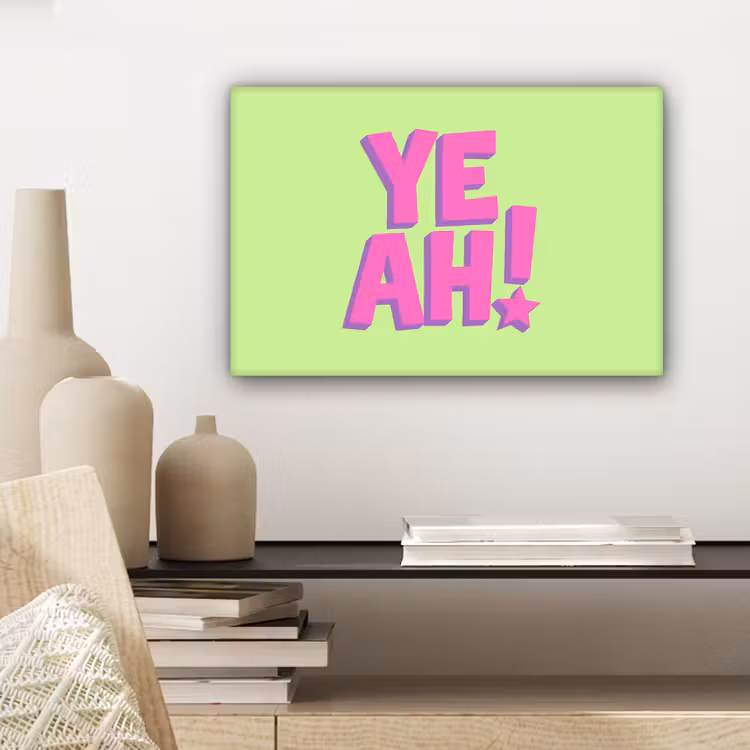 Groen - Neon - Quote canvas 2cm klein -sfeer6