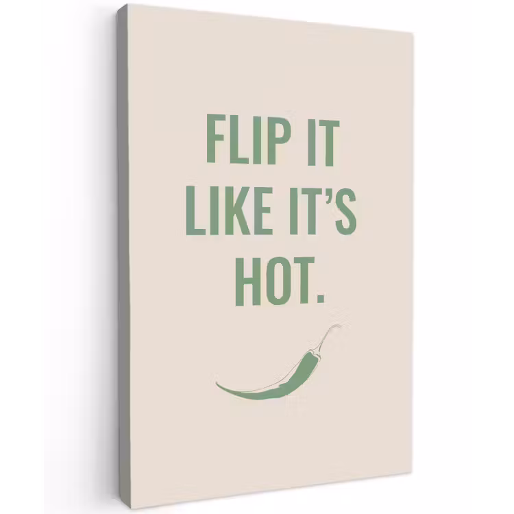 Groen - Quote - Zomer - Chilipeper canvas 2cm klein -z3d