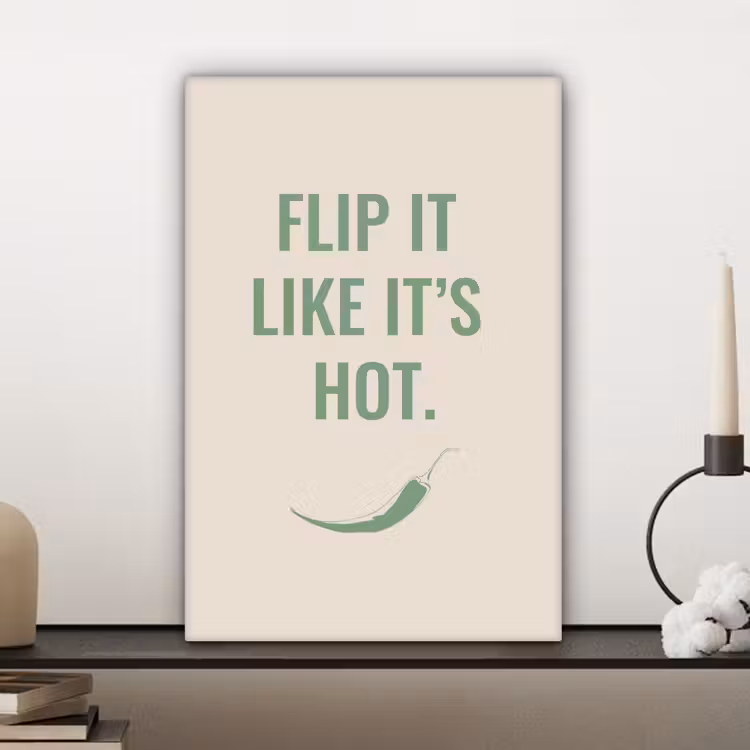 Groen - Quote - Zomer - Chilipeper canvas 2cm klein -sfeer6