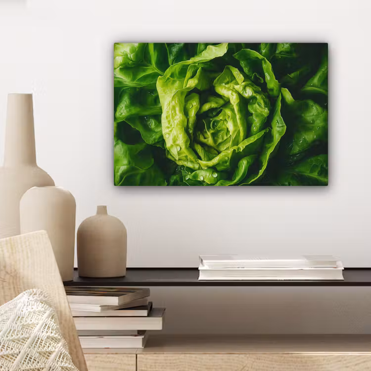 Groente - Sla - Groen canvas 2cm klein -sfeer6