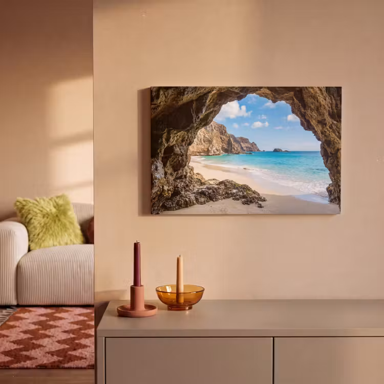 Grot - Strand - Zee - Blauw canvas 2cm klein -sfeer1