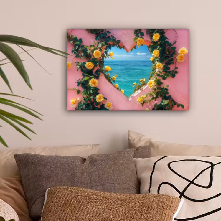 Hart - Zee - Muur canvas 2cm klein -sfeer1