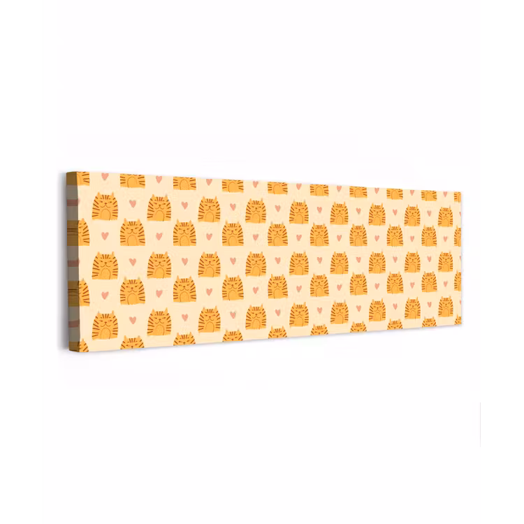 Hartjes - Katten - Strepen - Beige canvas 2cm klein 828 -z3d