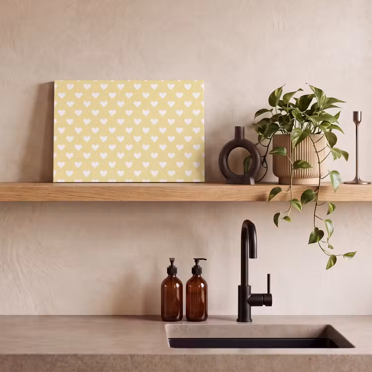 Hartjes - Patroon - Geel canvas 2cm klein 34 -sfeer3