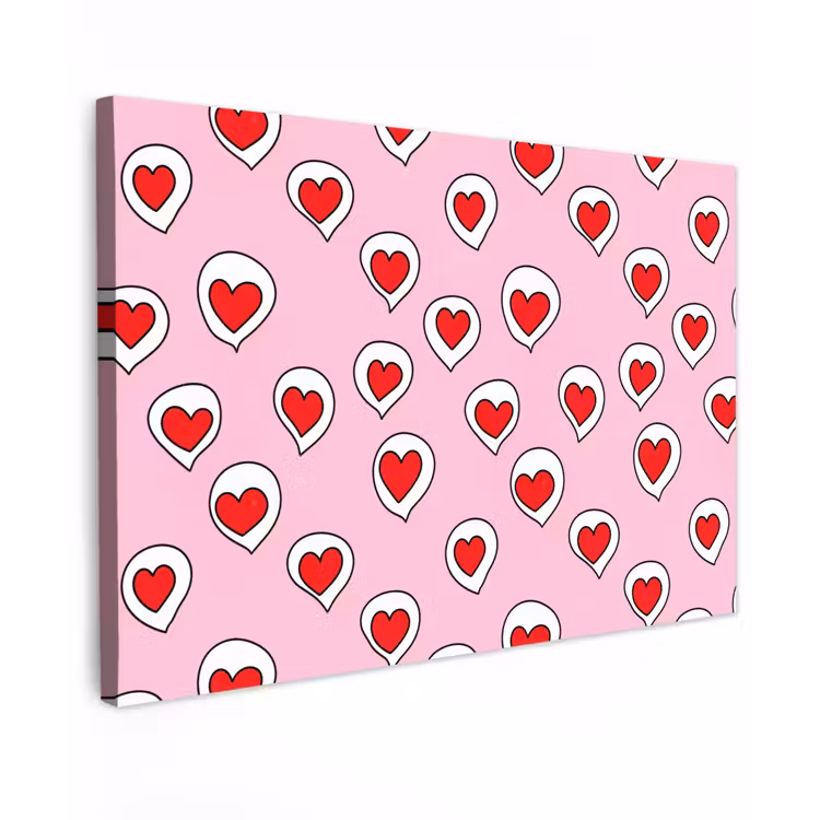 Hartjes - Patroon - Rood canvas 2cm klein 34 -z3d
