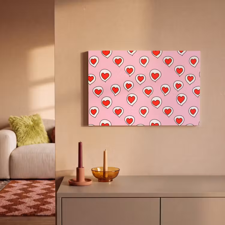Hartjes - Patroon - Rood canvas 2cm klein 34 -sfeer1