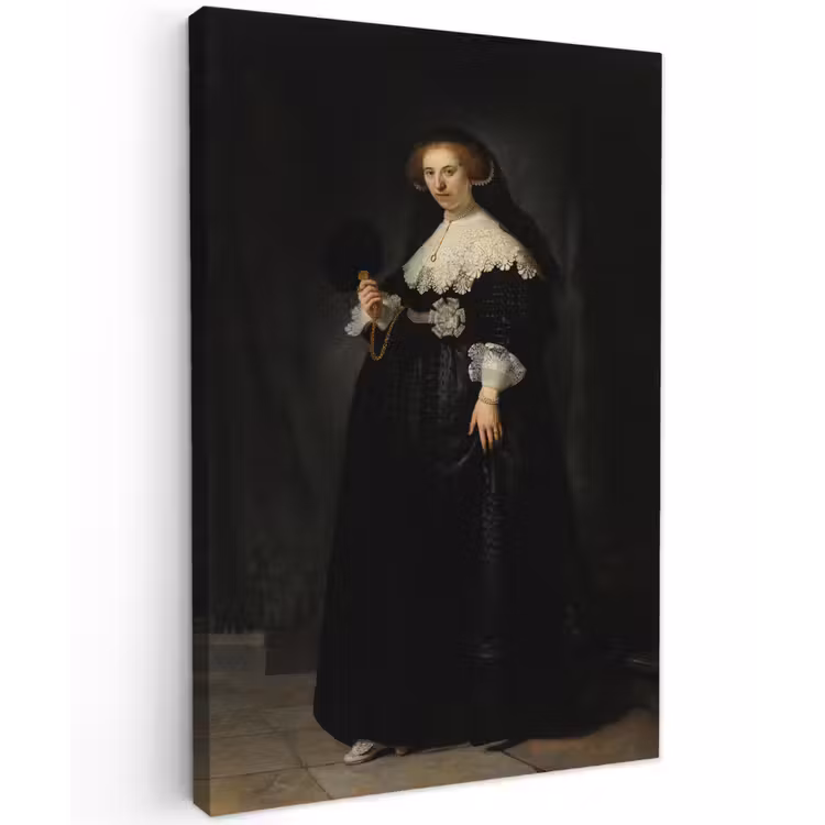 Het huwelijksportret van Oopjen Coppit - Rembrandt van Rijn canvas 2cm klein -z3d