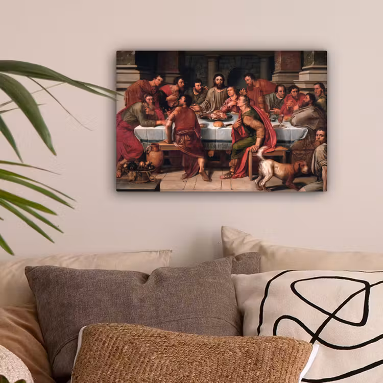 Het laatste avondmaal - Schilderij van Willem Key canvas 2cm klein -sfeer1