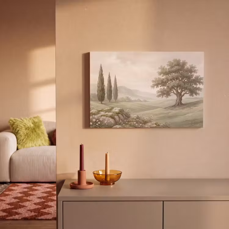 Heuvellandschap - Bomen - Natuur - Groen canvas 2cm klein -sfeer1