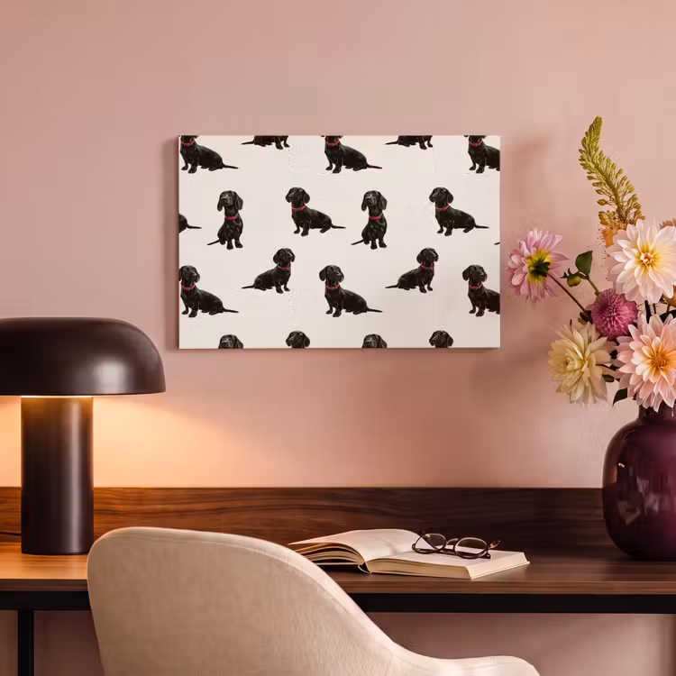 Hond - Patroon - Zwart canvas 2cm klein 34 -sfeer4