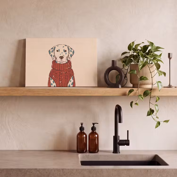 Hond - Trui - Winter - Dieren - Rood canvas 2cm klein -sfeer3