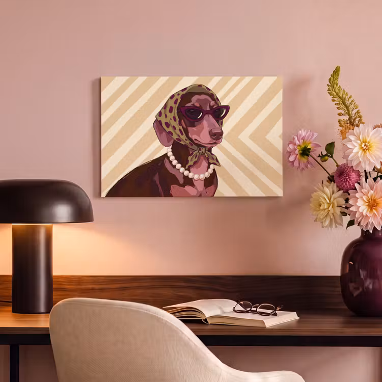 Hond - Zonnebril - Hoofddoek - Dieren - Modern canvas 2cm klein -sfeer4
