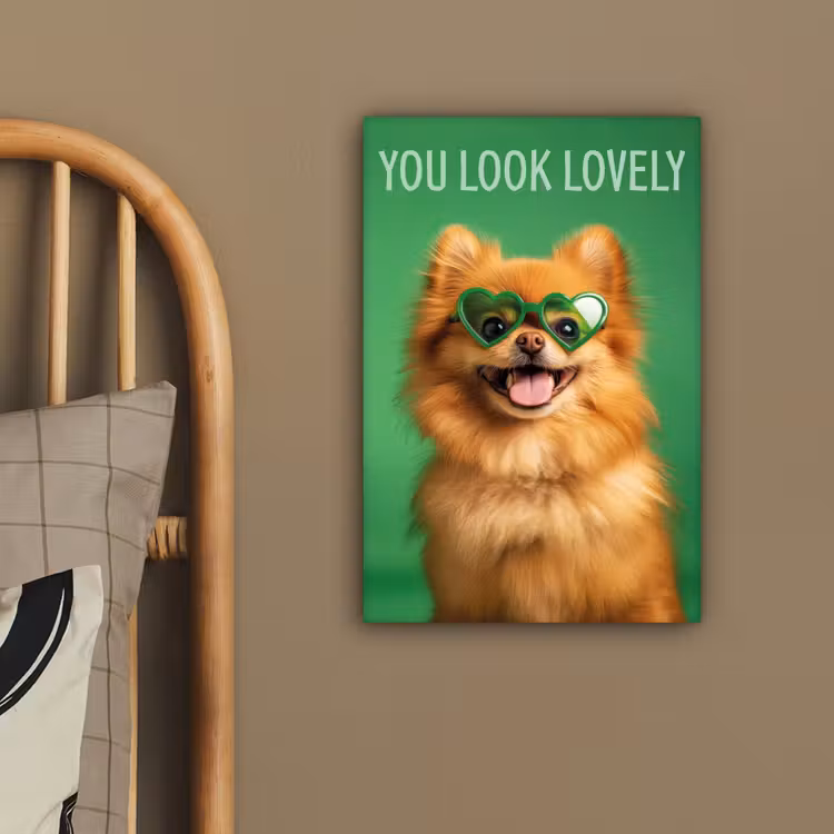 Hond - Zonnebril - Valentijn - Love canvas 2cm klein -sfeer3