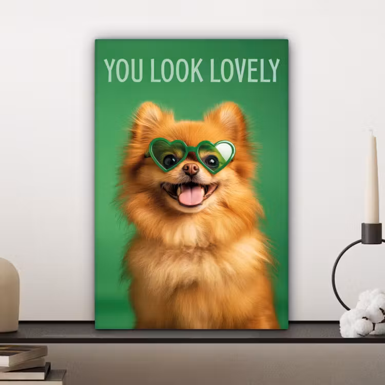 Hond - Zonnebril - Valentijn - Love canvas 2cm klein -sfeer6