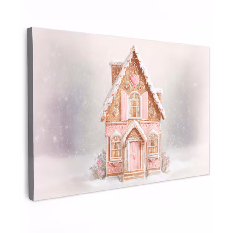 Huisje - Suiker - Pastel canvas 2cm klein -z3d