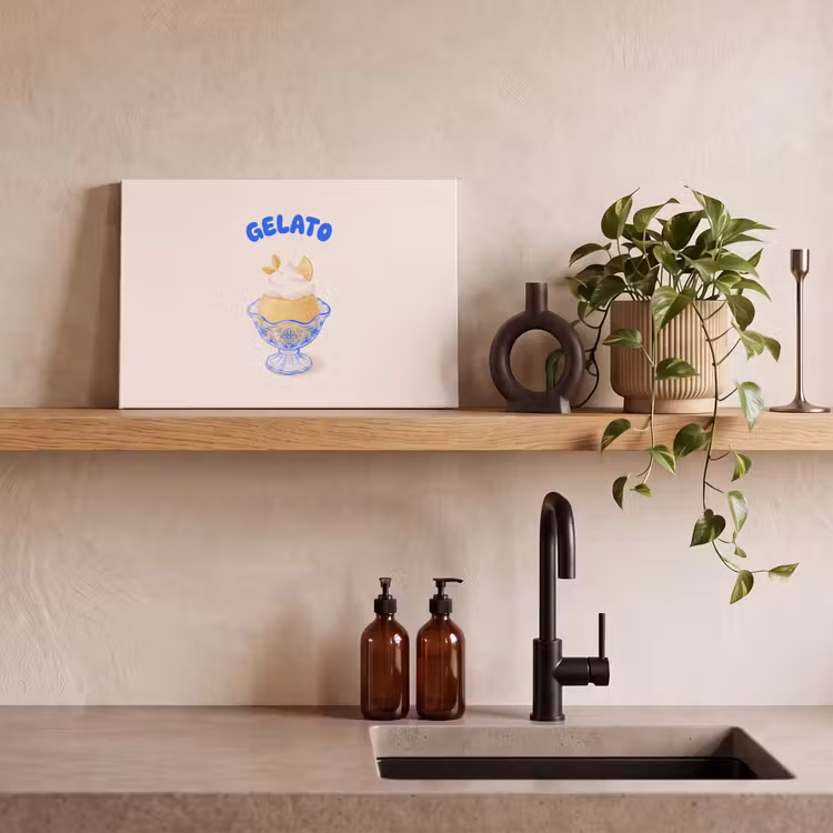 IJs - Citroen - Illustratie - Geel - Dessert canvas 2cm klein -sfeer3