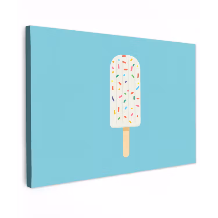 Ijsje - Stokje - Sprinkles - Lichtblauw canvas 2cm klein -z3d
