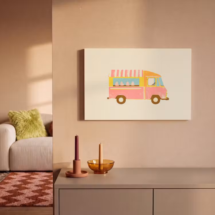 Ijskar - Retro - Softijsjes - Roze canvas 2cm klein -sfeer1