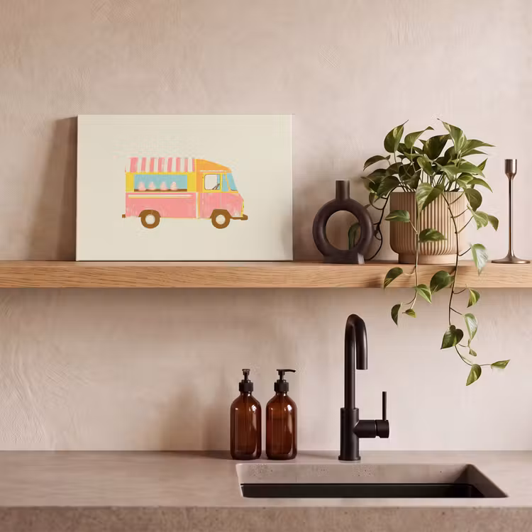 Ijskar - Retro - Softijsjes - Roze canvas 2cm klein -sfeer3