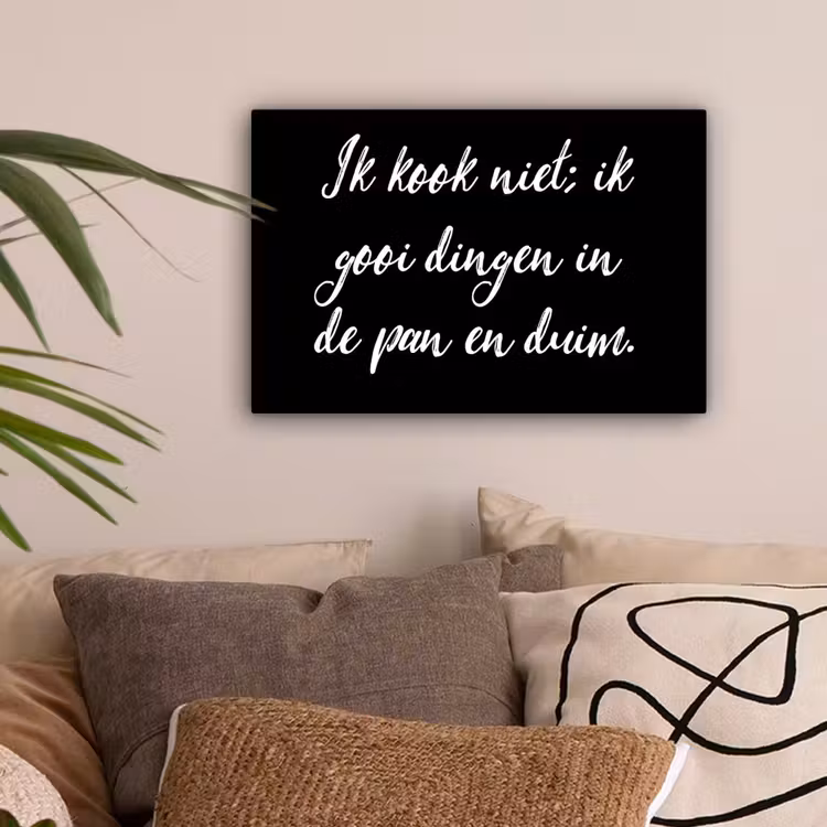 Ik kook niet - Spreuken - Koken - Humor - Quotes canvas 2cm klein -sfeer1