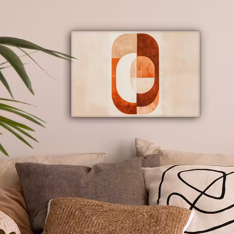 Illustratie - Abstract - Vormen - Rood canvas 2cm klein -sfeer1
