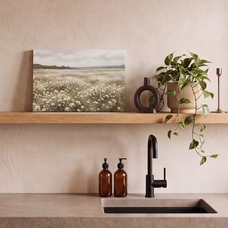 Illustratie - Landschap - Wit canvas 2cm klein -sfeer3