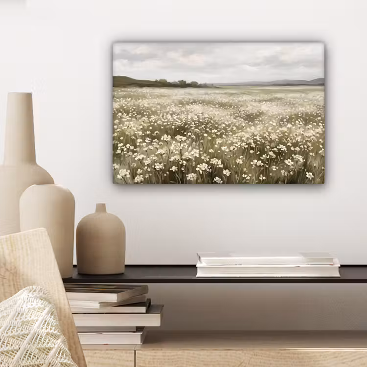 Illustratie - Landschap - Wit canvas 2cm klein -sfeer6