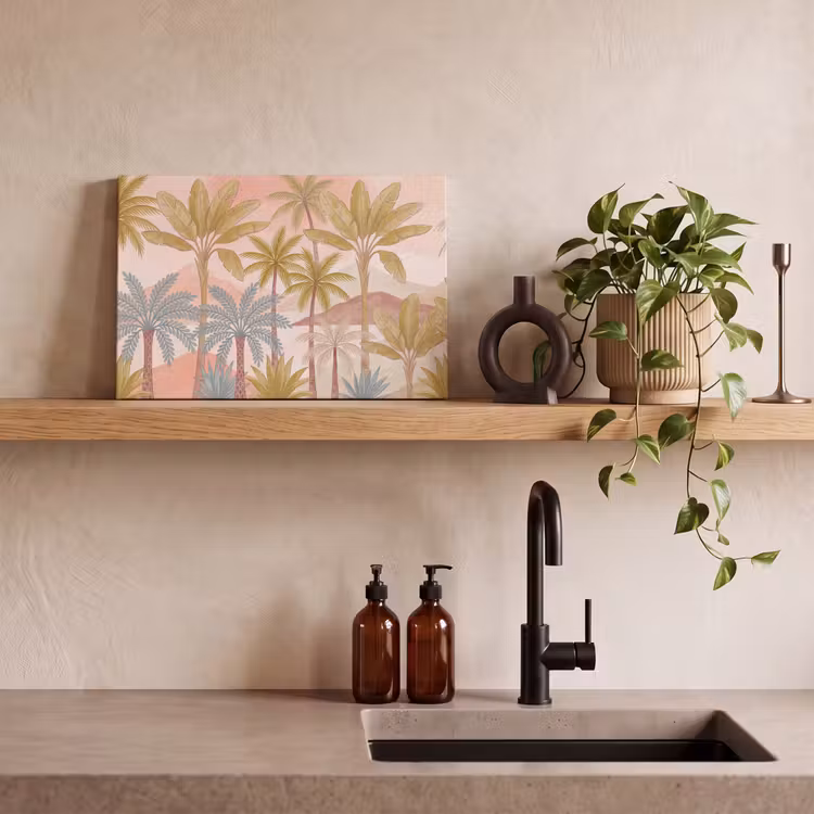 Illustratie - Palmbomen - Kleurrijk canvas 2cm klein -sfeer3