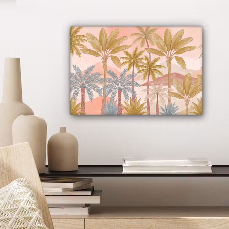 Illustratie - Palmbomen - Kleurrijk canvas 2cm klein -sfeer6