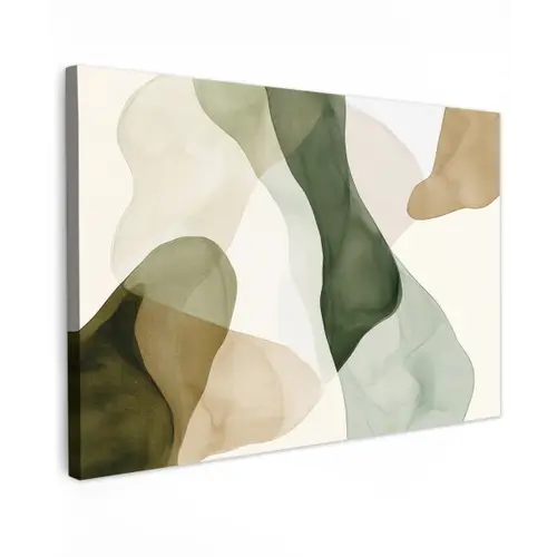 Japandi - Abstract - Groen canvas 2cm klein -z3d