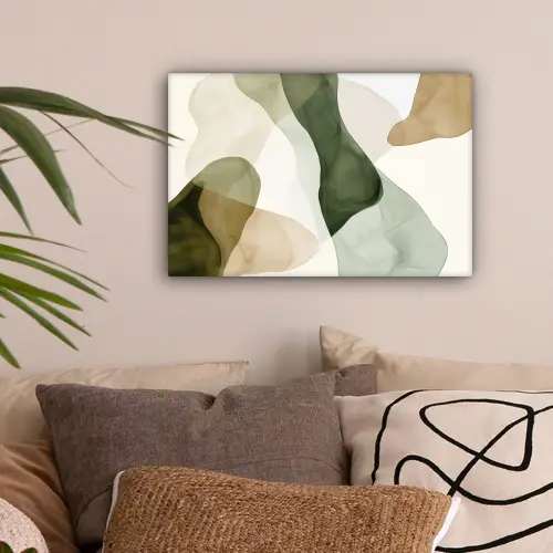 Japandi - Abstract - Groen canvas 2cm klein -sfeer1