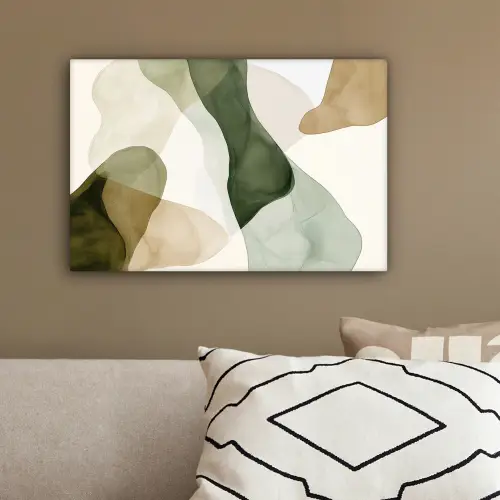 Japandi - Abstract - Groen canvas 2cm klein -sfeer3