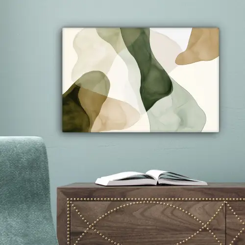 Japandi - Abstract - Groen canvas 2cm klein -sfeer4