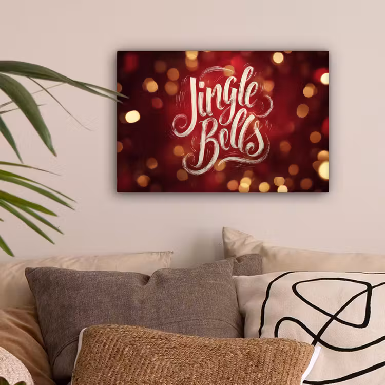 Jingle - Bells - Kerst - Rood canvas 2cm klein -sfeer1