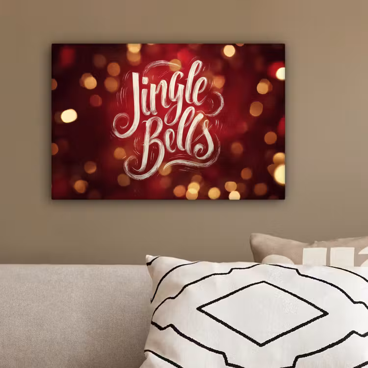 Jingle - Bells - Kerst - Rood canvas 2cm klein -sfeer3