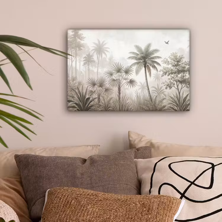 Jungle - Palmbomen - Natuur canvas 2cm klein -sfeer1