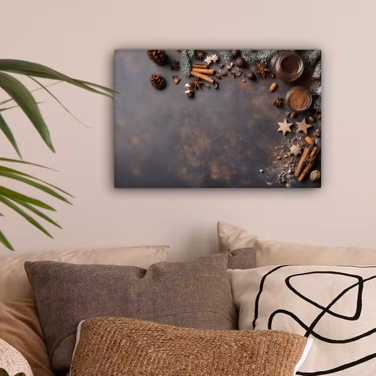 Kaneel - Christmas - Bruin - Brons canvas 2cm klein -sfeer1