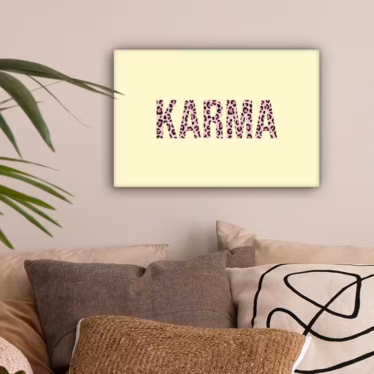 Karma - Luipaardprint - Geel canvas 2cm klein -sfeer1