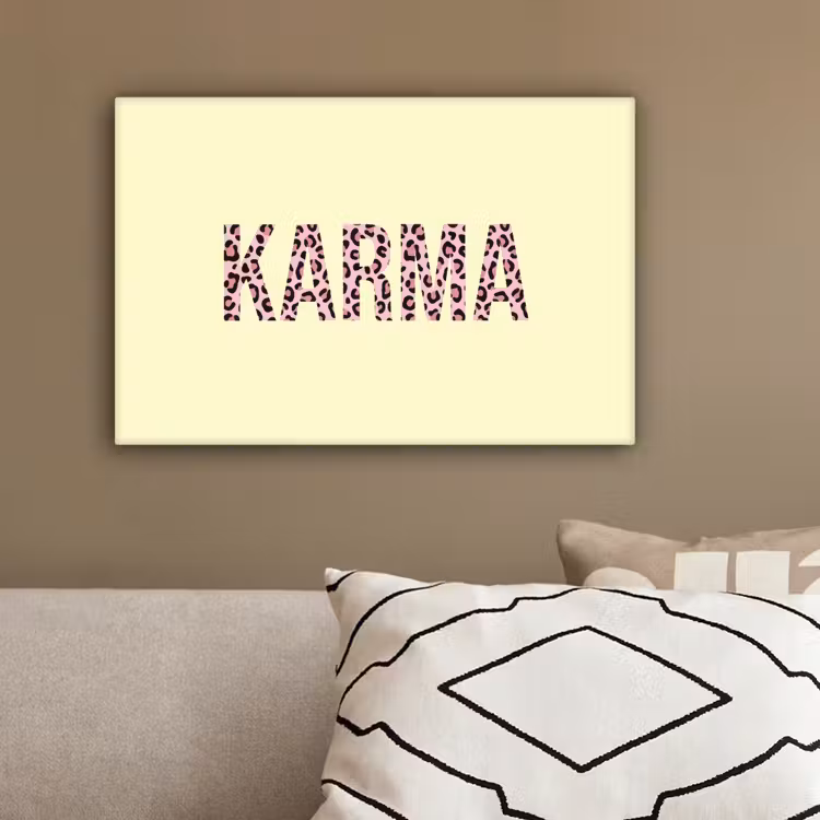 Karma - Luipaardprint - Geel canvas 2cm klein -sfeer4