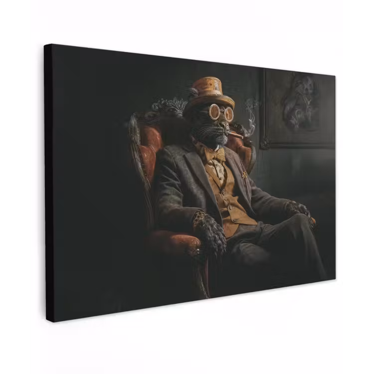 Kat - Pak - Oranje - Sigaar canvas 2cm klein -z3d