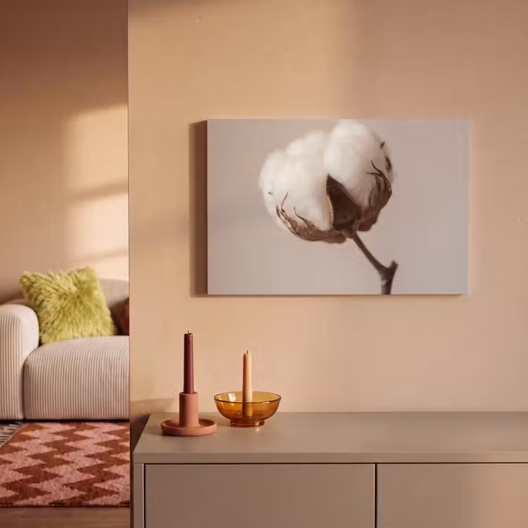 Katoenbol - Minimalistisch - Wit canvas 2cm klein -sfeer1
