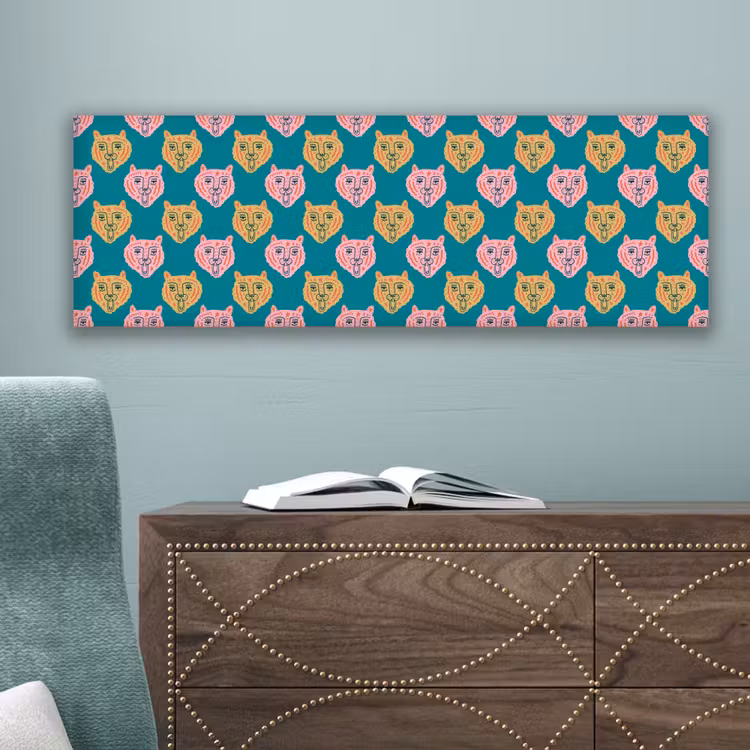Kattengezichten - Sterren - Turquoise canvas 2cm klein 828 -sfeer4