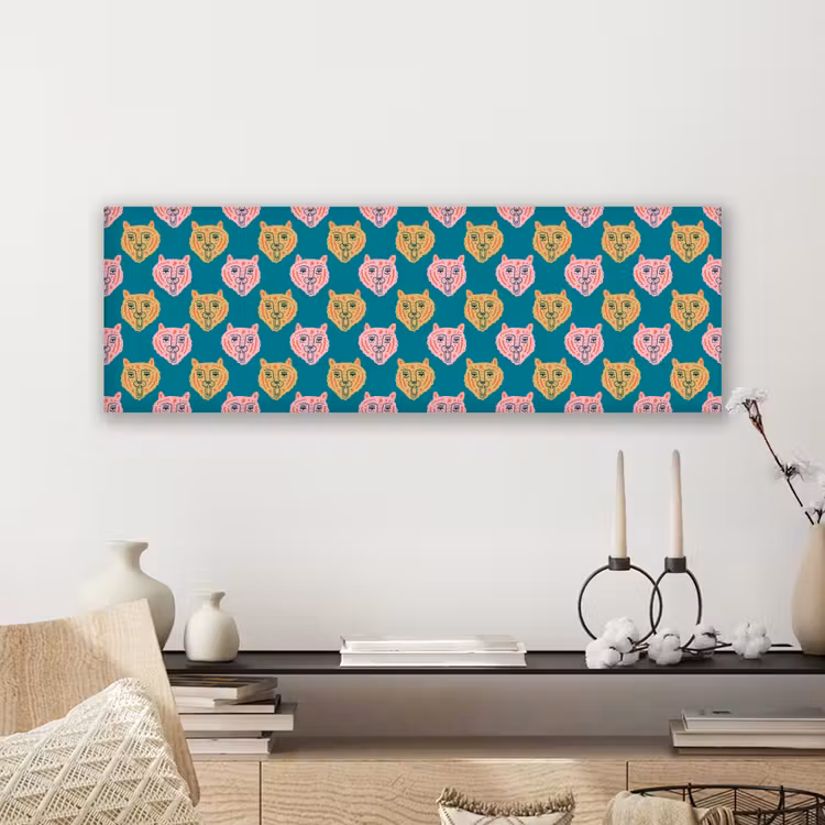 Kattengezichten - Sterren - Turquoise canvas 2cm klein 828 -sfeer6