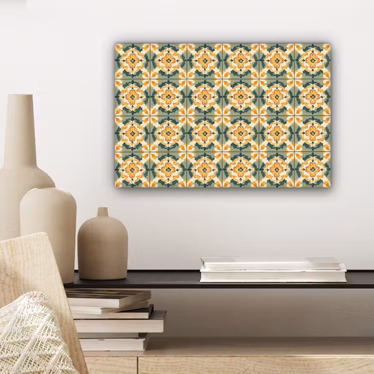 Keramiek - Verweerd - Kleurrijk canvas 2cm klein 34 -sfeer6