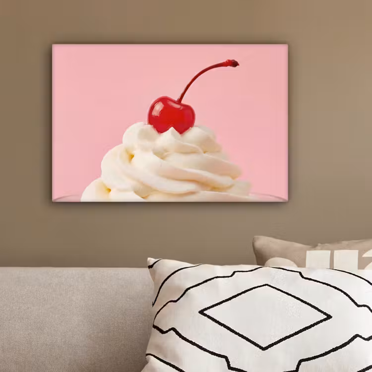 Kers - Slagroom - Roze canvas 2cm klein -sfeer3