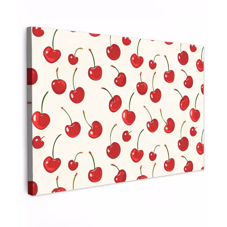 Kersen - Minimalistisch - Rood canvas 2cm klein 34 -z3d