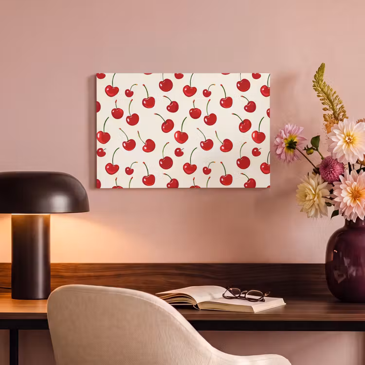 Kersen - Minimalistisch - Rood canvas 2cm klein 34 -sfeer4