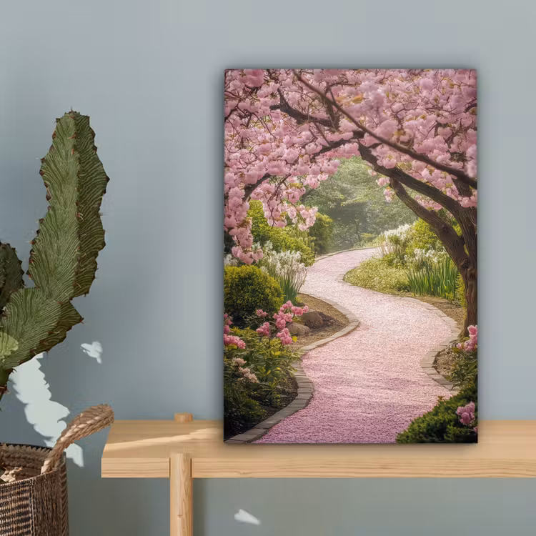 Kersenbloesem - Natuur - Sakura - Pad - Japanse tuin canvas 2cm klein -sfeer4
